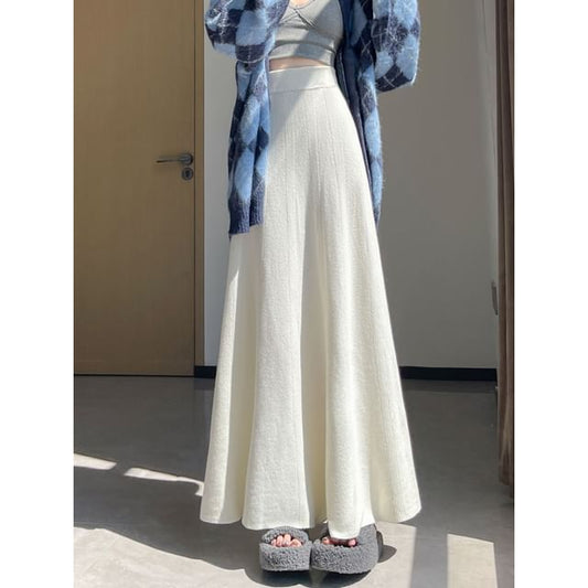 Plain Maxi A-Line Skirt
