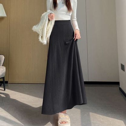 Plain Maxi A-Line Skirt