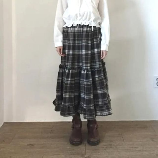 Plaid Midi Skirt