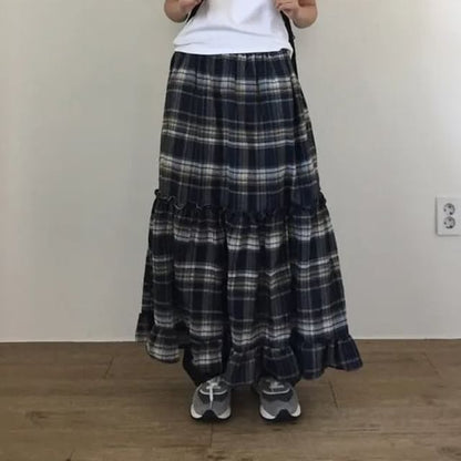 Plaid Midi Skirt