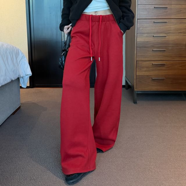 Zip Hoodie and Wide Leg Pants Set