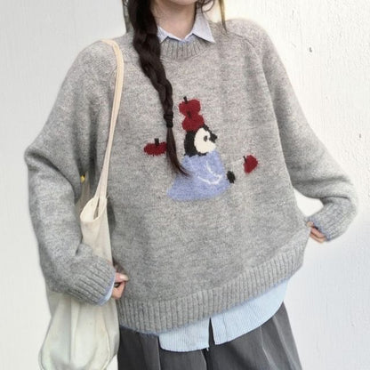 Penguin Jacquard V-Neck Sweater