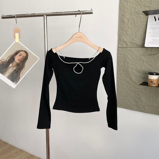 Boatneck Crop Tee Long Sleeve