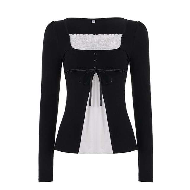 Square Neck Two-Tone Tee