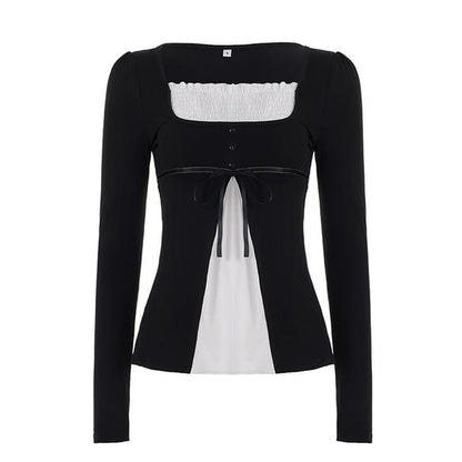 Square Neck Two-Tone Tee