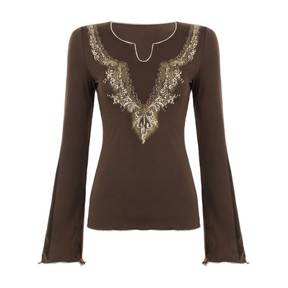 Sequin Notch Crop Top