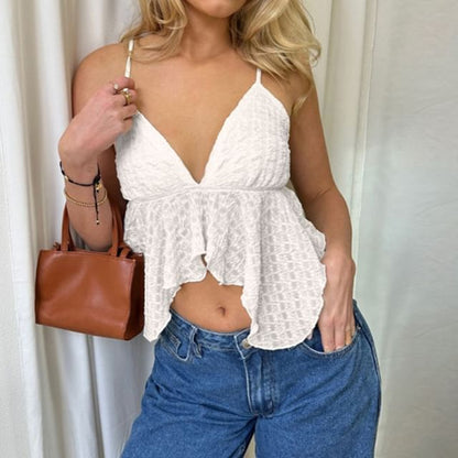 Asymmetrical Lace V-Neck Cami