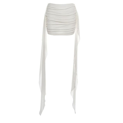 Lace Panel Bodysuit with Cutout and Padded Design Plus High Waist Pencil Skirt