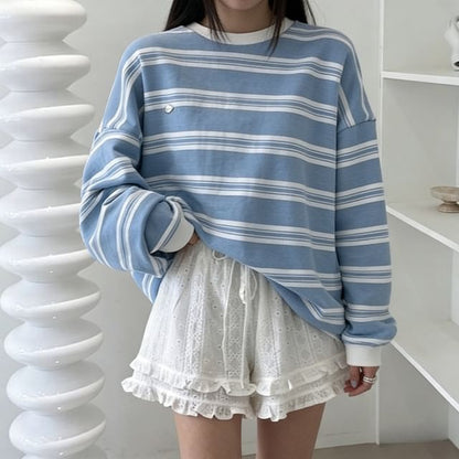 Striped Crew Neck Sweatshirt
