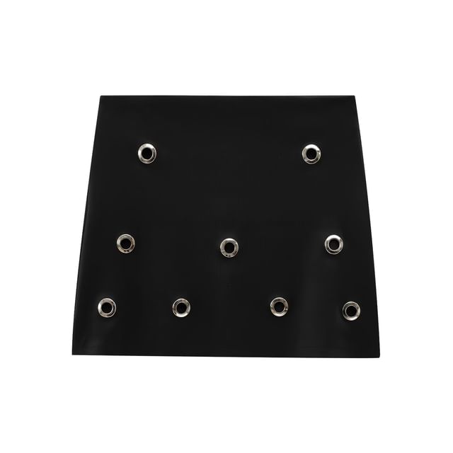 Round Neck Solid Grommet Sweatshirt / High Waist Mini A-Line Skirt