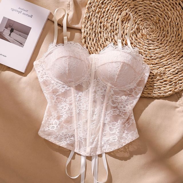 Spaghetti Strap Lace Bustier Bodice