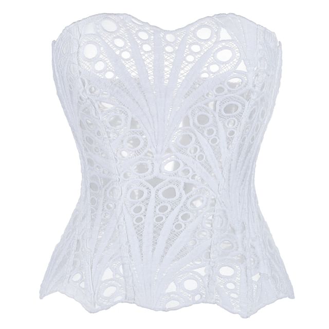 Corset Lace Tube Crop Top