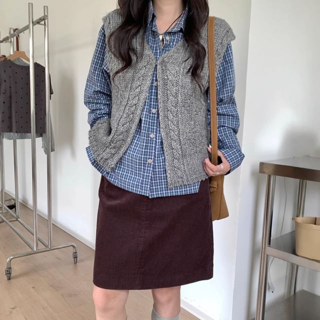 Mini Pencil Skirt with Mid Waist