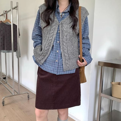 Mini Pencil Skirt with Mid Waist