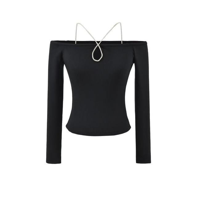 Keyhole Crop Tee - Square Neck Long Sleeve