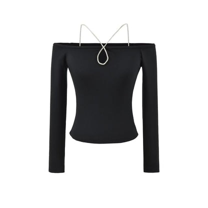 Keyhole Crop Tee - Square Neck Long Sleeve