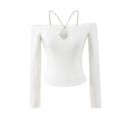 Keyhole Crop Tee - Square Neck Long Sleeve