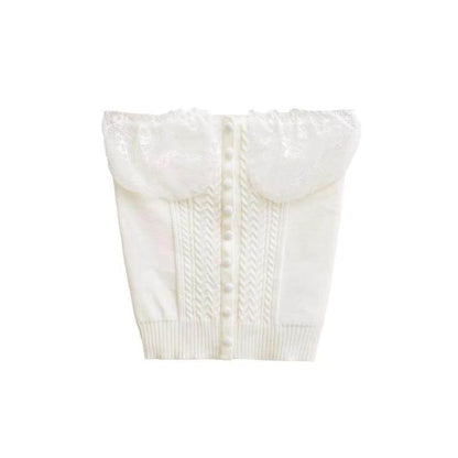 Ruffle Trim Tube Top - Strapless Knit