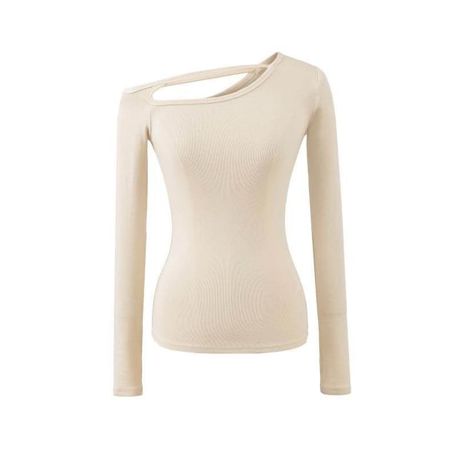 Off-Shoulder Crop Tee - Long Sleeve