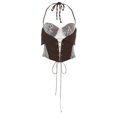 Halter Crop Top and Asymmetric Pleated Mini Skirt Set