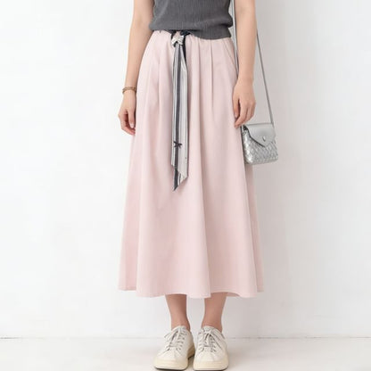 High Waist Maxi Skirt with Belt Set