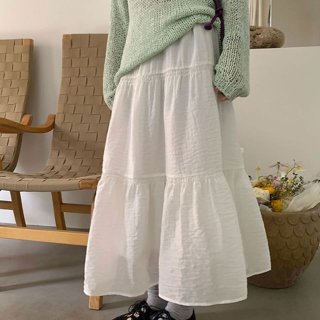 High Waist Maxi A-Line Skirt
