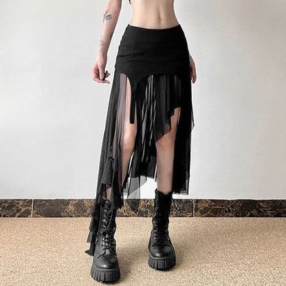 Asymmetric Low Waist Skirt