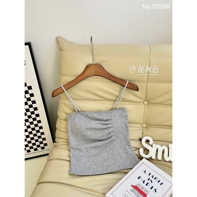 Glitter Ruched Padded Crop Camisole