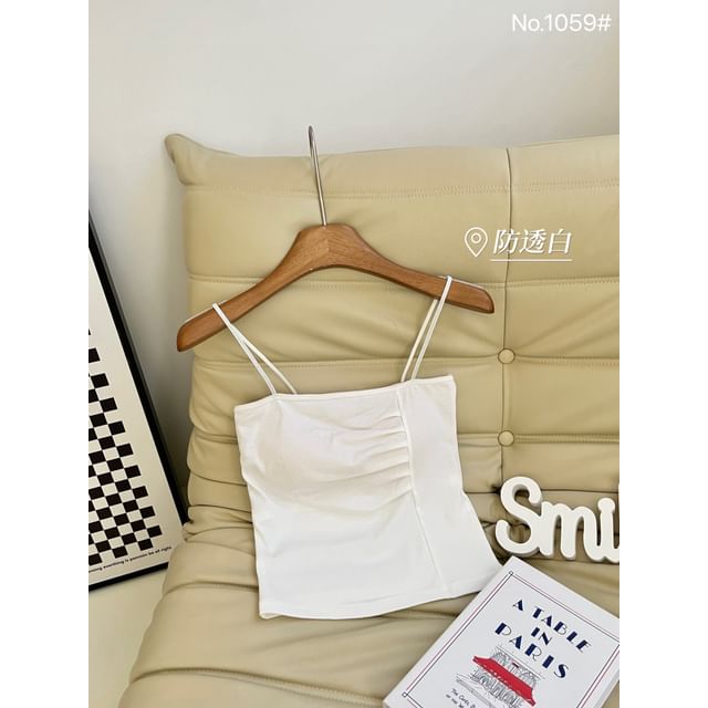 Glitter Ruched Padded Crop Camisole