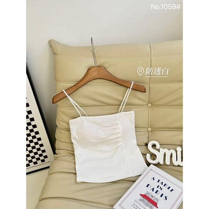 Glitter Ruched Padded Crop Camisole