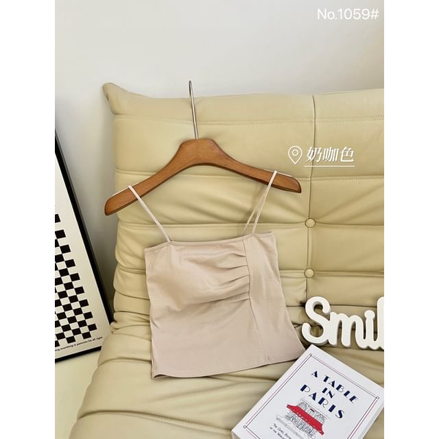 Glitter Ruched Padded Crop Camisole