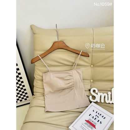 Glitter Ruched Padded Crop Camisole