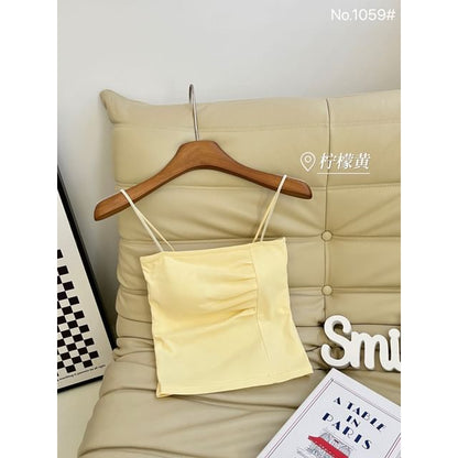 Glitter Ruched Padded Crop Camisole