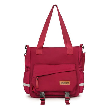 Buckle Panel Crossbody Tote Bag