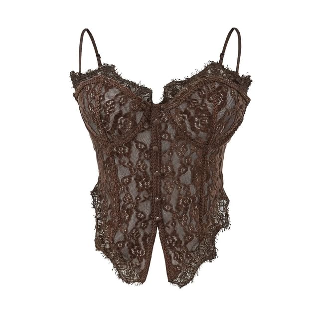 Slit Lace Camisole Top