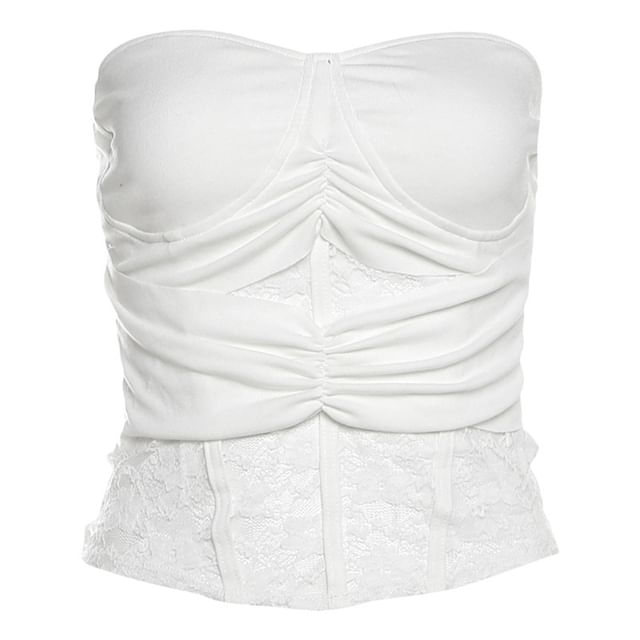Strapless Lace Crop Top