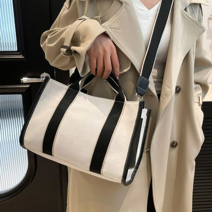 Two Tone Textile Crossbody Bag