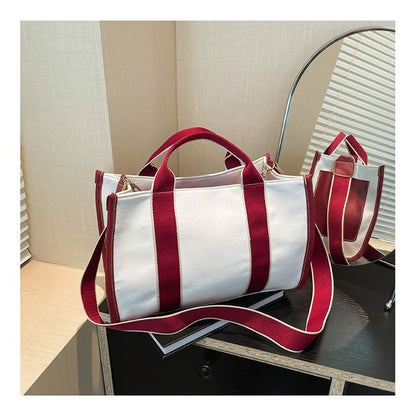 Two Tone Textile Crossbody Bag
