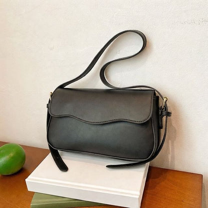 Faux Leather Flap Shoulder Bag