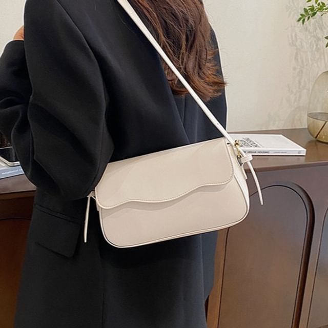 Faux Leather Flap Shoulder Bag