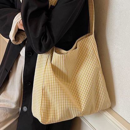 Plaid Fabric Tote Bag