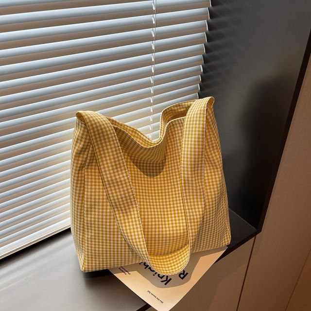 Plaid Fabric Tote Bag