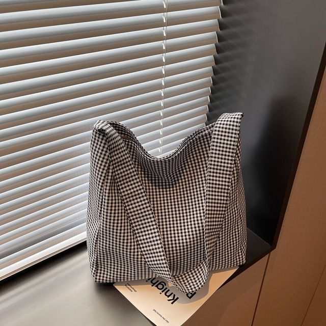 Plaid Fabric Tote Bag
