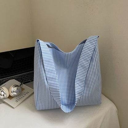 Plaid Fabric Tote Bag