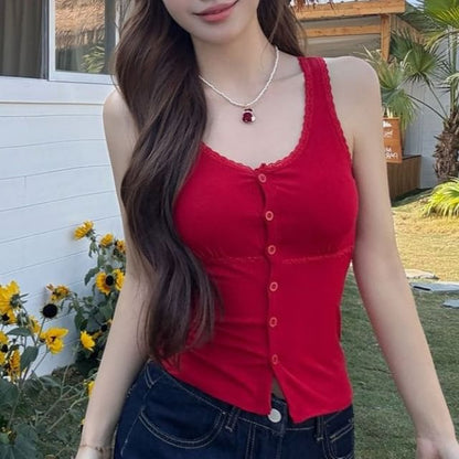 Strapless U-Neck Buttoned Minimalist Crop Shirt