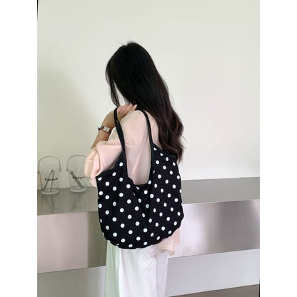 Polka Dot Fabric Tote Shoulder Bag