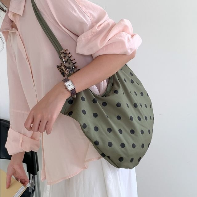 Polka Dot Fabric Tote Shoulder Bag