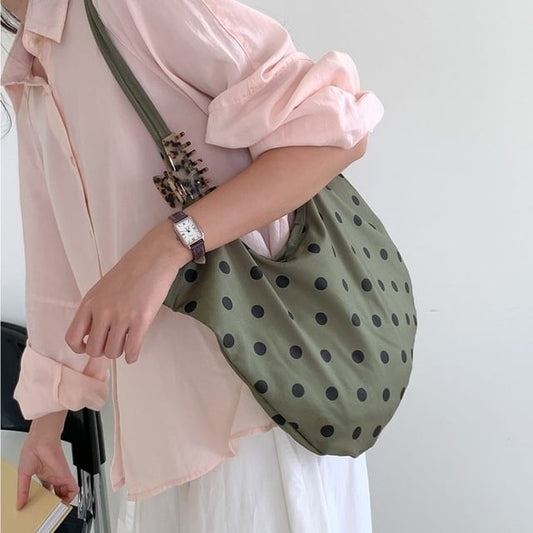 Polka Dot Fabric Tote Shoulder Bag