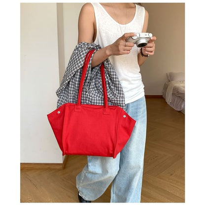 Plain Structured Tote Shoulder Bag