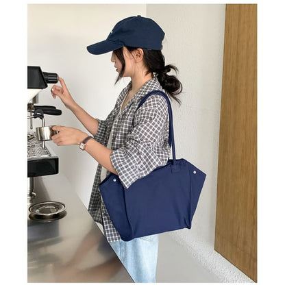 Plain Structured Tote Shoulder Bag